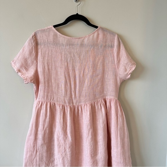 JILLIAN Harris X Priv-Linen Babydoll Button Front Mini Summer Dress (Size:Large) - Picture 9 of 12